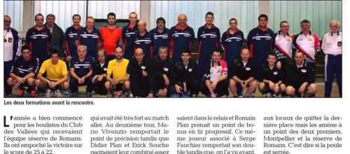 ESB DES VALLEES le Dauphiné du 12 janvier 2016
