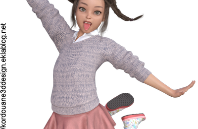 Tube fillette joyeuse (render-image)