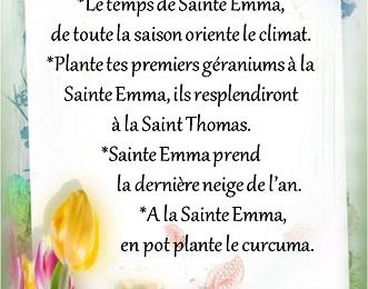 Dictons et Fête du Jour Emma  + grille prénom   !