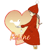 654 B - Fille et oiseau hiver - signature blinkie gif animé