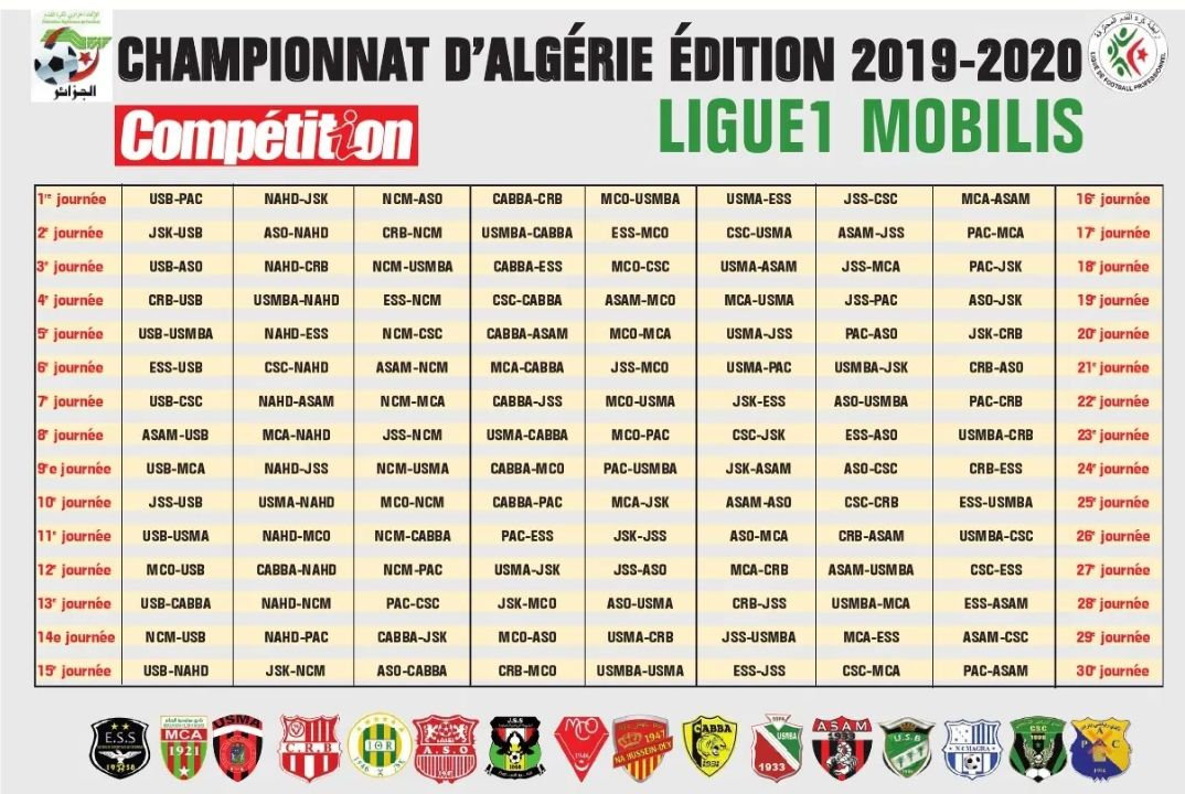 Calendrier Ligue 1 Saison 2019-2020