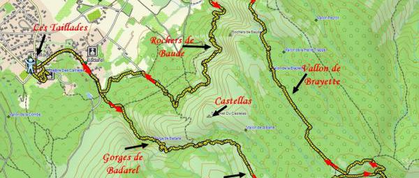 La combe de Badarel et les rochers de Baude