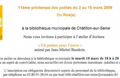 C'est le printemps des Poètes à Châtillon sur Seine...
