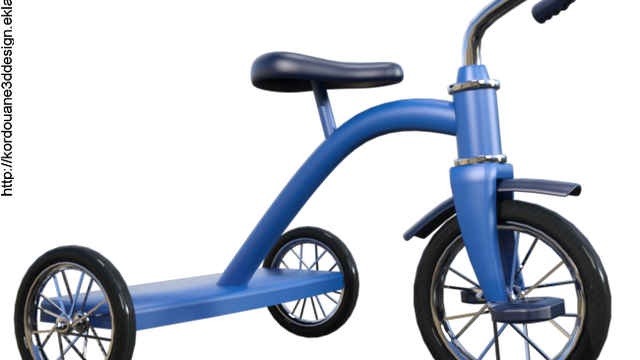 Tube de tricycle bleu (render-image)