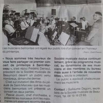 Article OF : Les musiciens Belmontais fetent le printemps