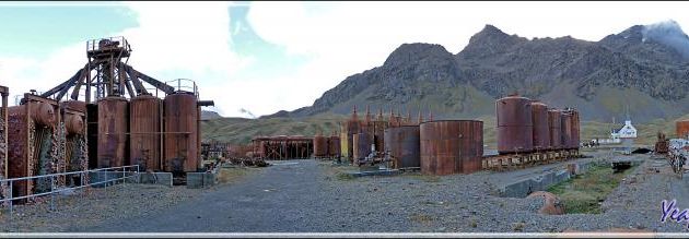 L'ombre a envahi Grytviken, accentuant le sinistre de ces lieux où des milliers et des milliers de baleines, autres mammifères marins et oiseaux ont fini dans ces fours à huile - Géorgie du Sud