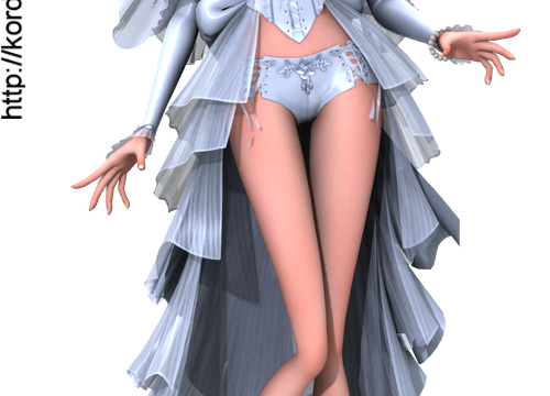 Tube de fille en star (render-image)