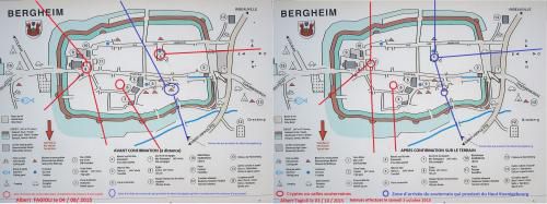 Les relevés à distance puis sur le terrain dans le village de Bergheim.( Albert Fagioli)