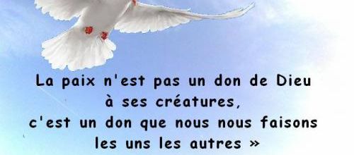 Le don de la paix, d'Elie Wiesel. Citation en image