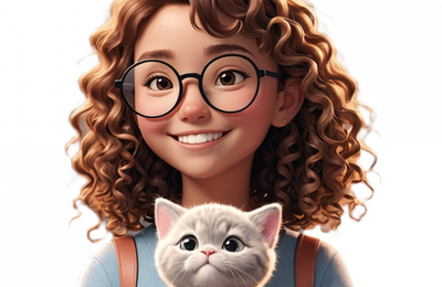 Tube Fillette et son chaton (Toon IA)