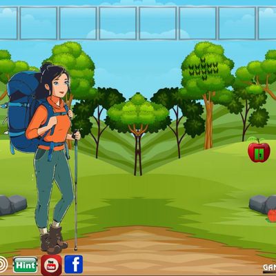Girl reaches hiking destination soluce