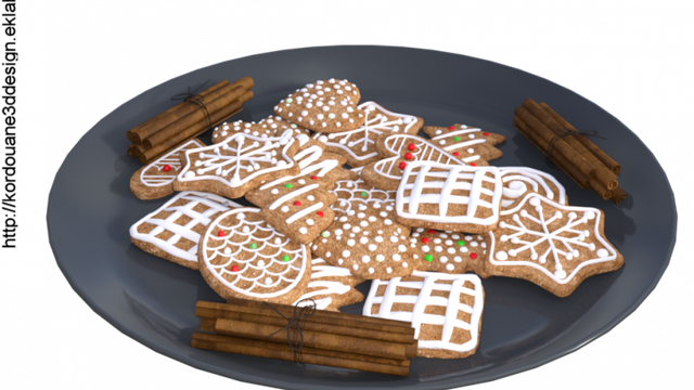 Tube de gateaux de Noël et de cannelle (render)