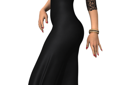 Tube de femme en robe de soirée (render-image)