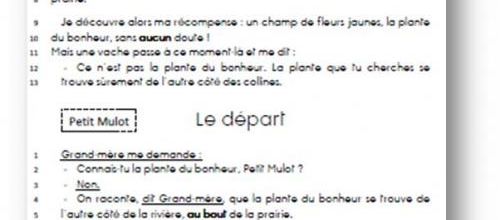 CP - Kimamila - Le départ - tapuscrit p 40 du cahier livre 2 (guide pédagogique 2 p 78)