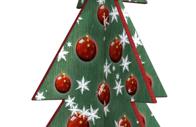 Tube de sapin de Noël en bois (render-image)
