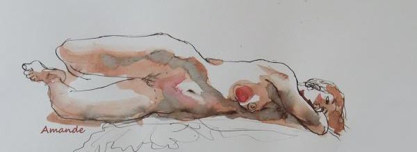 Mercredi - Une pose couchée, un genou levé.
