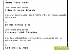 l'ordre alphabétique