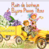 758 - 758A - En voiture - Couple 1er mai, muguet 