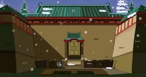 Genie Chinese temple door escape