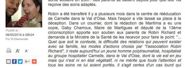 LE SOUTIEN DE MR LE DEPUTE MAIRE DE MARTIGUES : GABY CHARROUX