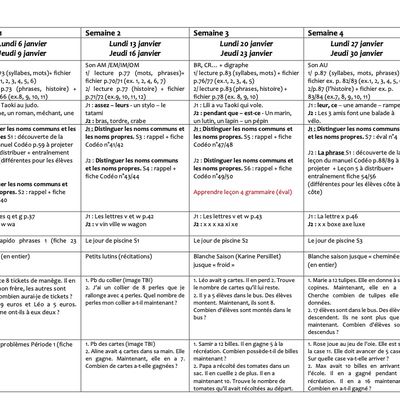 Planning détaillé de la période 3 (année scolaire : 2024-2025)