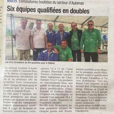 Éliminatoire boule du secteur d''Aubenas 