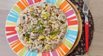 Crozets aux lardons et aux champignons