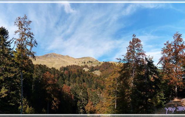 Le Cagire (1911 m) avec les premières couleurs d'automne comme on n'a pas l'habitude de le voir - Sengouagnet - 31