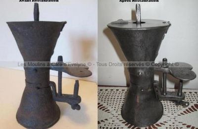 Moulin Sablier XVIIIe siècle en fer forgé, signé