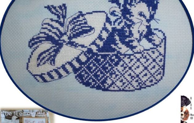 Minou dans sa boîte à chapeau