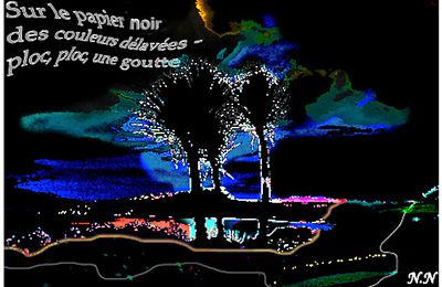 En noir et en couleur, la pluie
