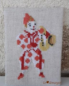 ATC brodée "C'est quoi ce cirque ?"