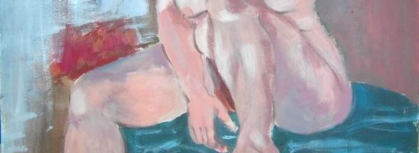 Jeudi - Un coup d'œil dans le rétro : Grand nu assis (50 x 65)
