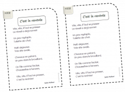 *Poésie: c'est la rentrée (S.Poillevé)