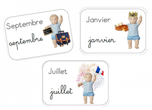 * Affichage: les mois illustrés par Théo