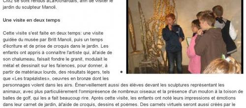 LE TÉLÉGRAMME - 11/10/2012 - Les CM1-CM2 découvrent le musée Manoli.