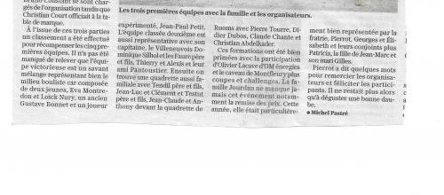 La Fête des boules avec les challenges Jourdan le 28 Aout 2023