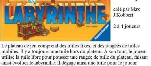 Nostalgiques ? jeu de plateau LABYRINTHE