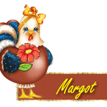 747  - Poule en chocolat - Fleur - signature