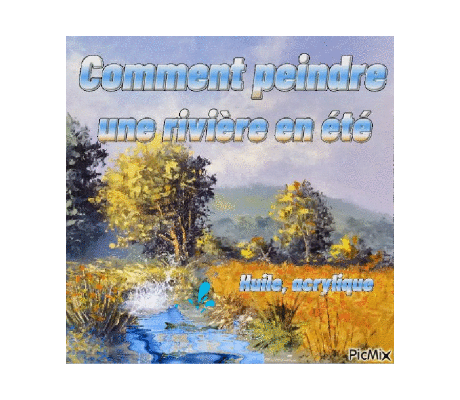 Dessin et peinture - vidéo 4518 : Comment peindre au couteau à palette, une rivière en été 3/3 ? - huile, acrylique