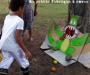 Jeu anniversaire chevalier et dragon