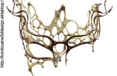 Tube de masque de carnaval doré (render)