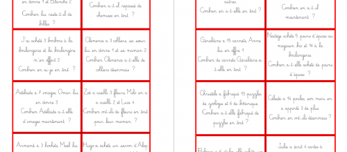 Petits problèmes : addition jusque 19
