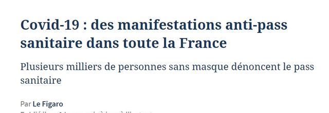 Manifestations anti pass sanitaire