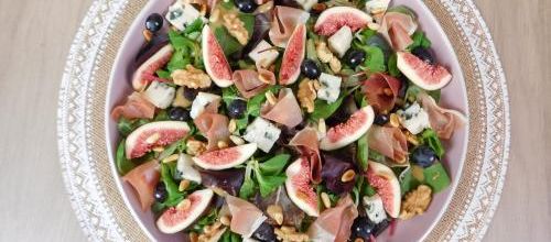 Salade d'automne aux figues roquefort & noix 