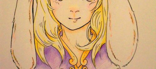 Dessin d'une hybride mi-lapine