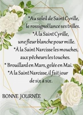 Dictons et Fête du jour Cyrille + grille prénom  ! 
