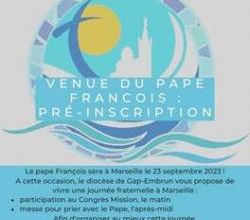 Visite du Pape François à Marseille-pré-inscrivez-vous!