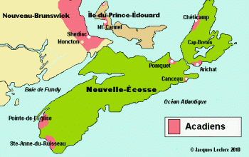 Arrivée des Acadiens en Nouvelle-Ecosse