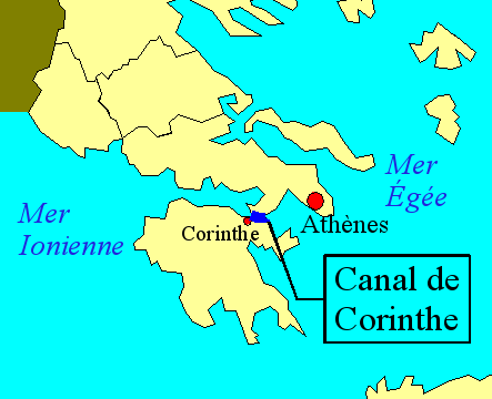 Le canal de Corinthe.